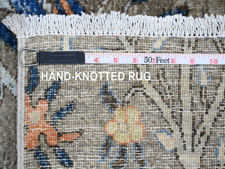 4'11" x 6'10" New Hand Knotted Grey Wool Rectangle Oriental Rug - MOA10289829