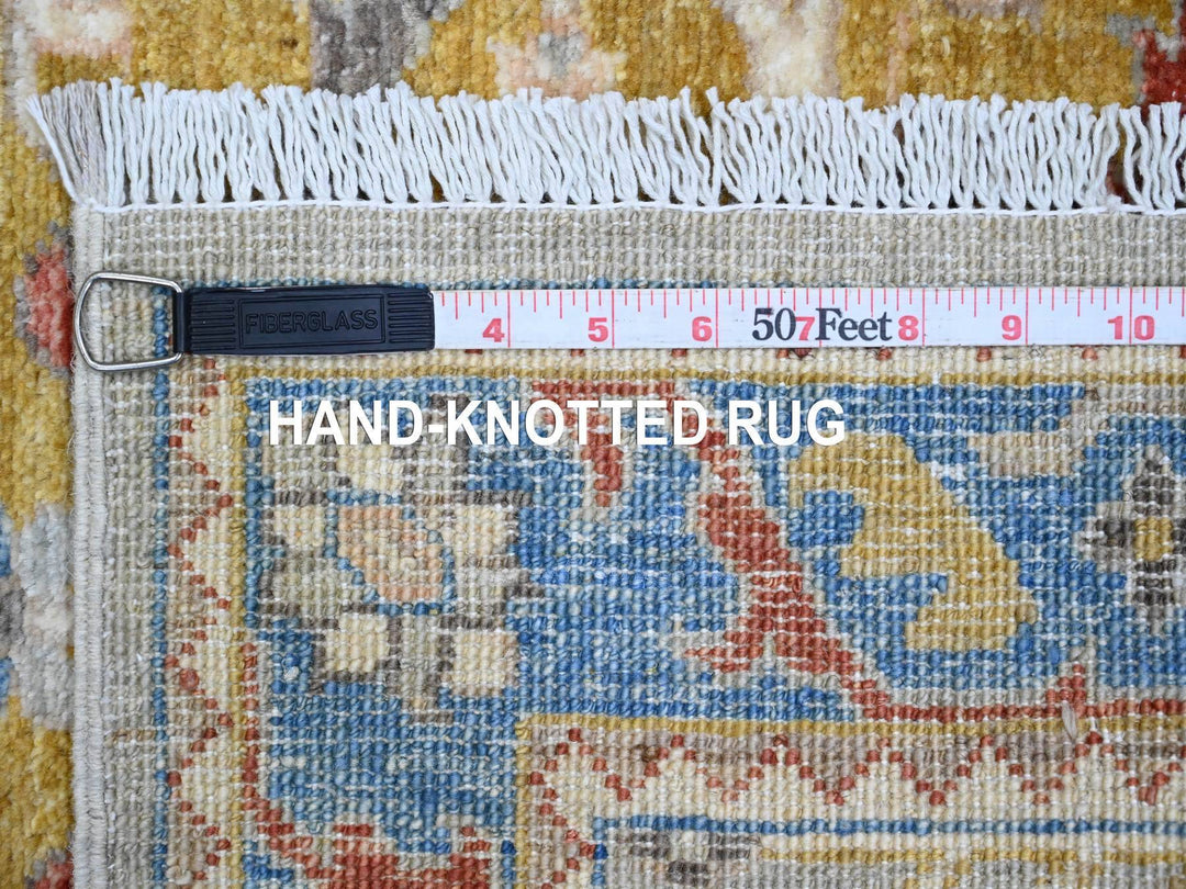 2'7" x 10'2" New Hand Knotted Grey Wool Runner Oriental Rug - MOA10289831