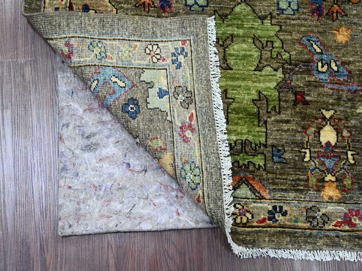 3'1" x 6'0" New Hand Knotted Grey Wool Runner Oriental Rug - MOA10289834