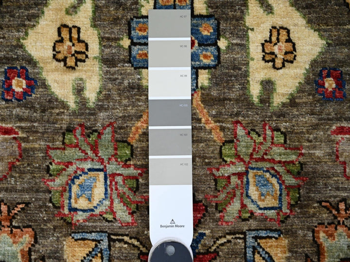 3'1" x 6'0" New Hand Knotted Grey Wool Runner Oriental Rug - MOA10289834
