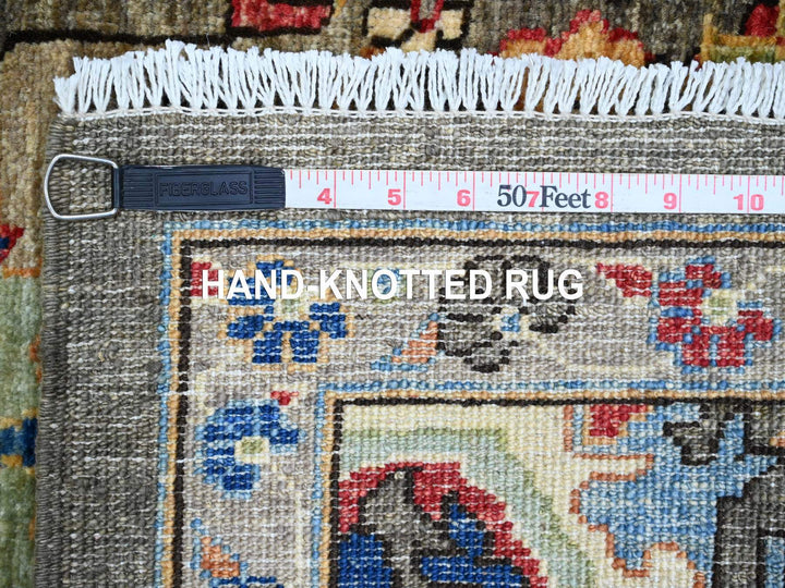 3'1" x 6'0" New Hand Knotted Grey Wool Runner Oriental Rug - MOA10289834