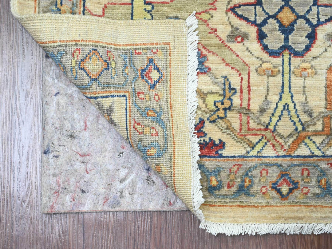 3'1" x 9'11" New Hand Knotted Ivory Wool Runner Oriental Rug - MOA10289835