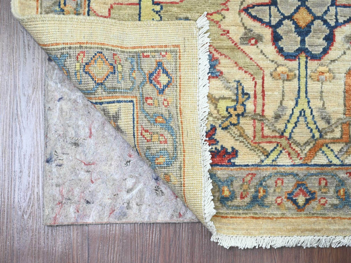 3'1" x 9'11" New Hand Knotted Ivory Wool Runner Oriental Rug - MOA10289835