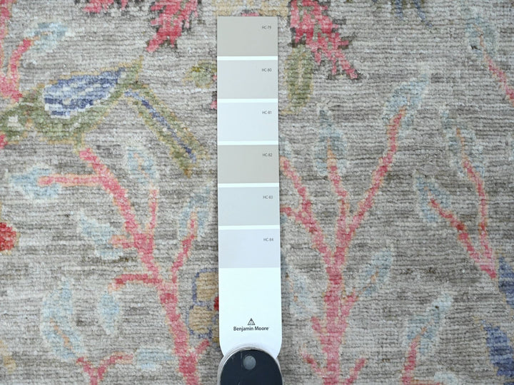 3'0" x 19'5" New Hand Knotted Grey Wool Runner Oriental Rug - MOA10289837