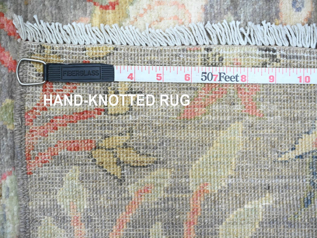 2'7" x 11'8" New Hand Knotted Grey Wool Runner Oriental Rug - MOA10289839