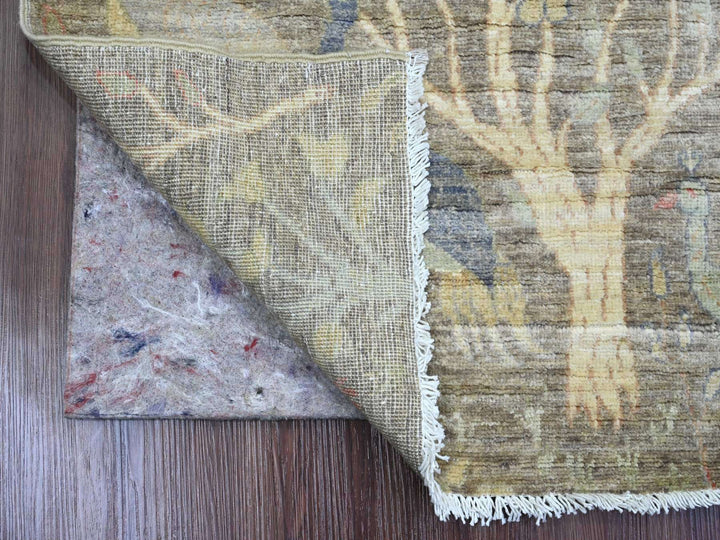 2'4" x 6'1" New Hand Knotted Grey Wool Runner Oriental Rug - MOA10289840