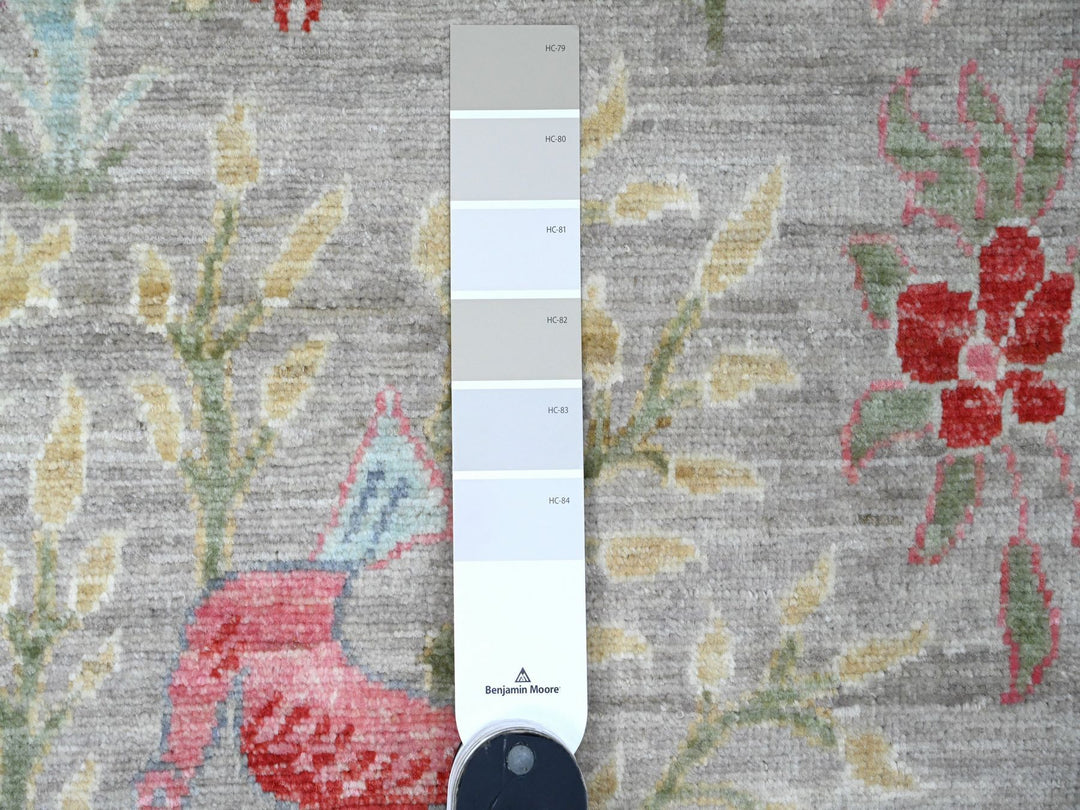 3'0" x 24'0" New Hand Knotted Grey Wool Runner Oriental Rug - MOA10289841