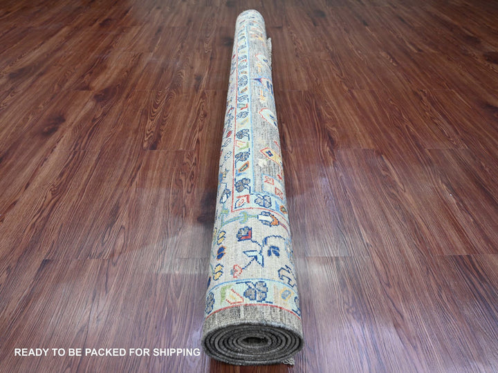 6'0" x 9'1" New Hand Knotted Brown Wool Rectangle Oriental Rug - MOA10289843