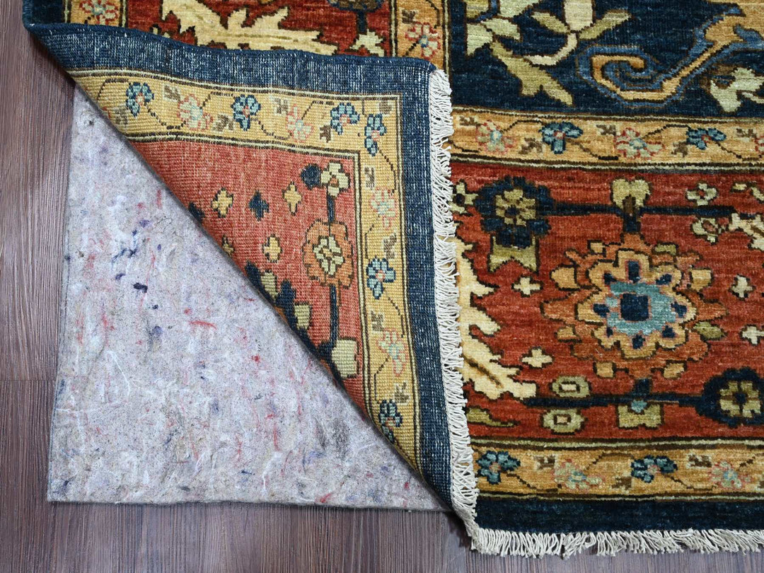 9'1" x 11'8" New Hand Knotted Blue Wool Rectangle Oriental Rug - MOA10289852
