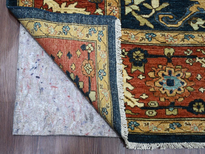 9'1" x 11'8" New Hand Knotted Blue Wool Rectangle Oriental Rug - MOA10289852