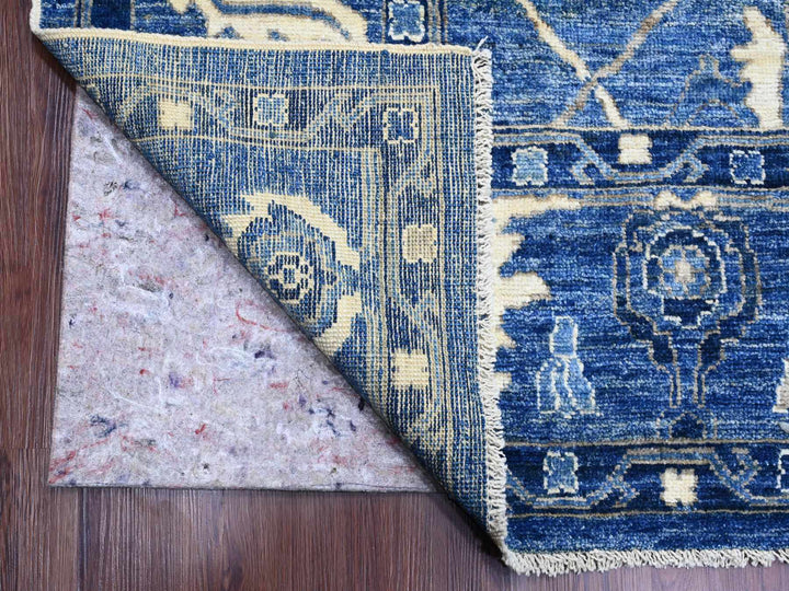 10'1" x 13'9" New Hand Knotted Blue Wool Rectangle Oriental Rug - MOA10289866