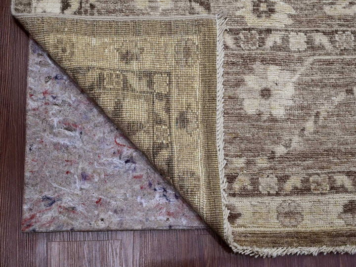 9'0" x 11'9" New Hand Knotted Brown Wool Rectangle Oriental Rug - MOA10289867