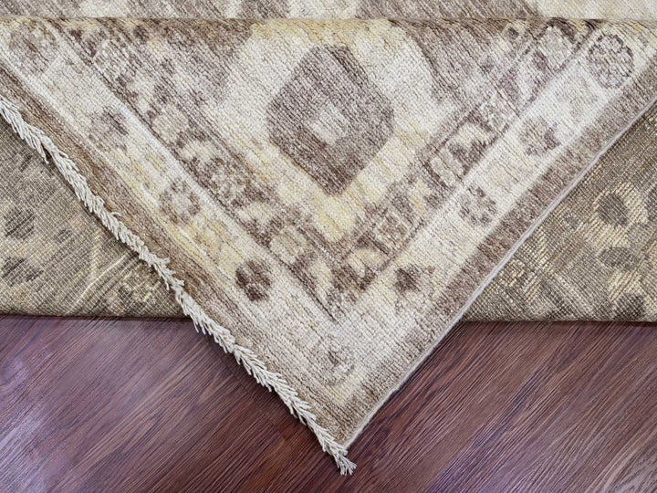 9'0" x 11'9" New Hand Knotted Brown Wool Rectangle Oriental Rug - MOA10289867