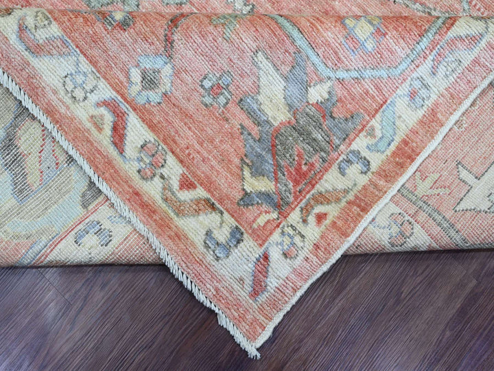 8'11" x 11'9" New Hand Knotted Red Wool Rectangle Oriental Rug - MOA10289869