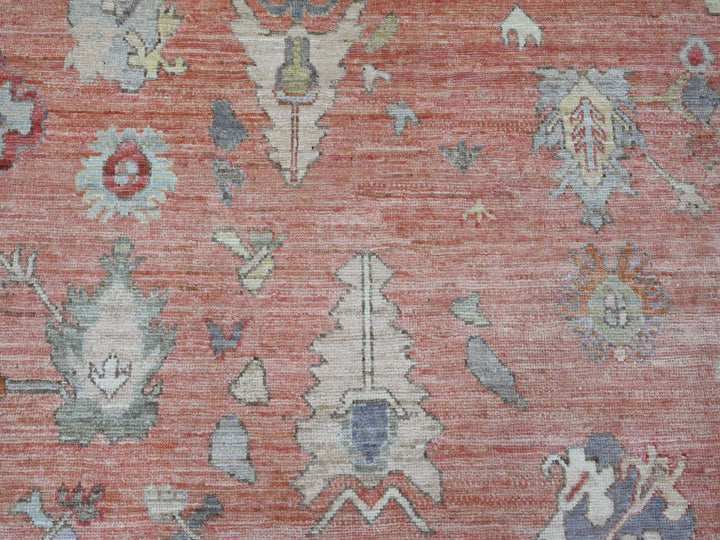 8'11" x 11'9" New Hand Knotted Red Wool Rectangle Oriental Rug - MOA10289869