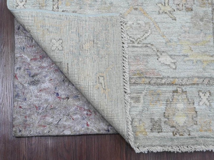 2'11" x 9'9" New Hand Knotted Grey Wool Runner Oriental Rug - MOA10289874