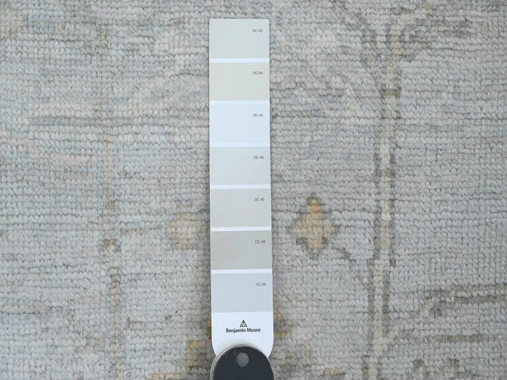 2'11" x 9'9" New Hand Knotted Grey Wool Runner Oriental Rug - MOA10289874