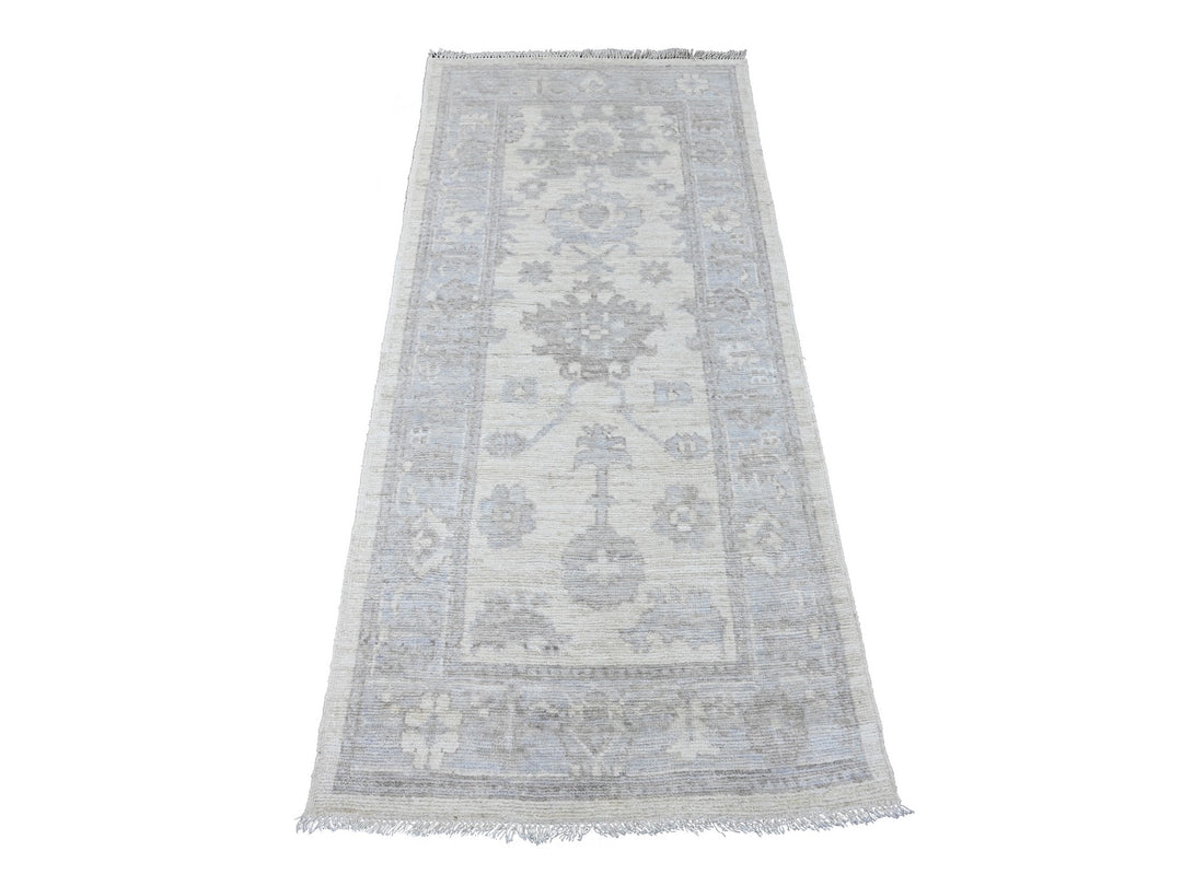 2'8" x 6'0" New Hand Knotted Ivory Wool Runner Oriental Rug - MOA10289876