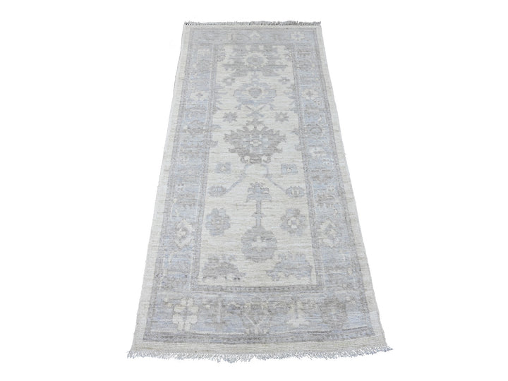 2'8" x 6'0" New Hand Knotted Ivory Wool Runner Oriental Rug - MOA10289876