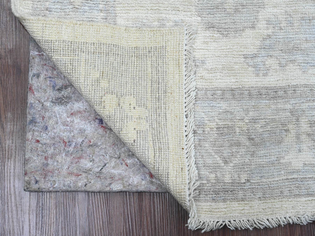 2'8" x 6'0" New Hand Knotted Ivory Wool Runner Oriental Rug - MOA10289876