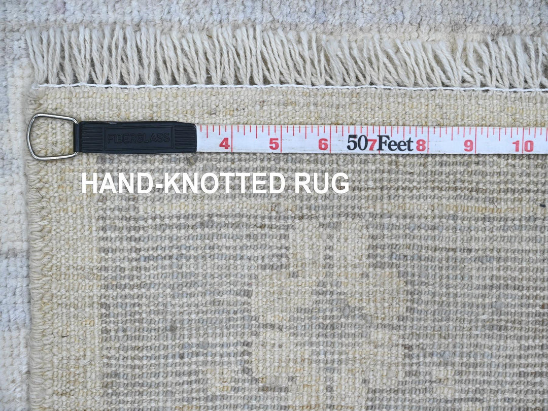 2'8" x 6'0" New Hand Knotted Ivory Wool Runner Oriental Rug - MOA10289876