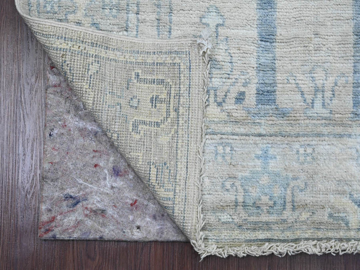 2'10" x 10'0" New Hand Knotted Ivory Wool Runner Oriental Rug - MOA10289878