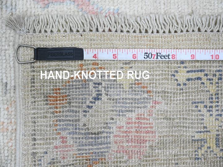 2'8" x 15'7" New Hand Knotted Ivory Wool Runner Oriental Rug - MOA10289879
