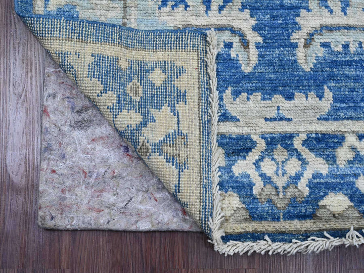 2'11" x 9'7" New Hand Knotted Blue Wool Runner Oriental Rug - MOA10289880