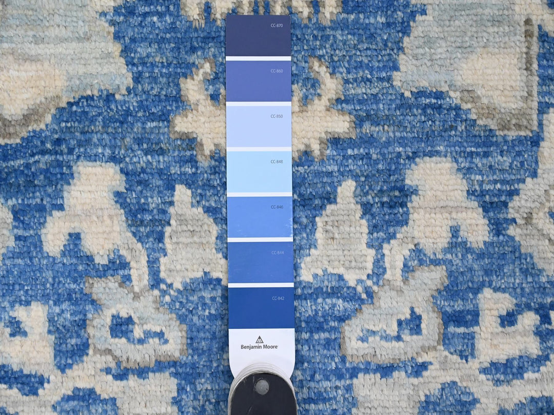 2'11" x 9'7" New Hand Knotted Blue Wool Runner Oriental Rug - MOA10289880