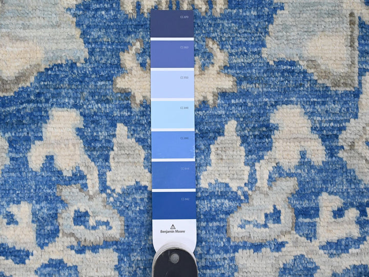 2'11" x 9'7" New Hand Knotted Blue Wool Runner Oriental Rug - MOA10289880
