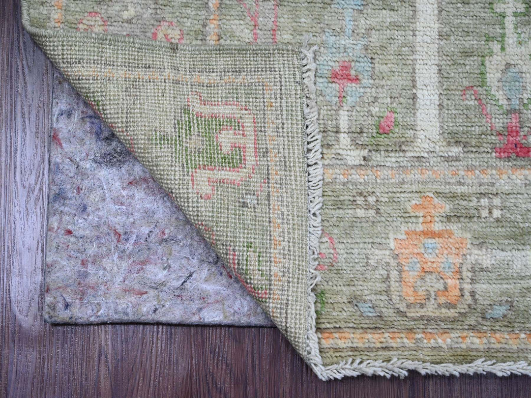 2'9" x 9'10" New Hand Knotted Green Wool Runner Oriental Rug - MOA10289881