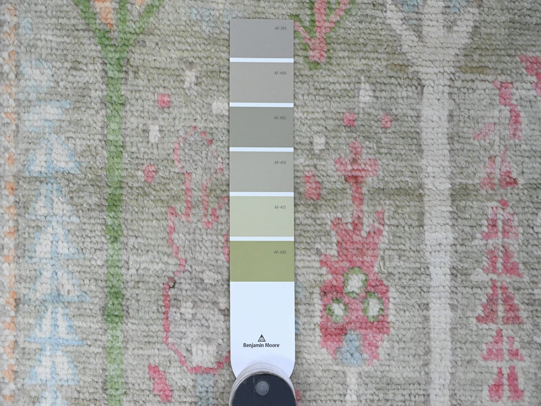 2'9" x 9'10" New Hand Knotted Green Wool Runner Oriental Rug - MOA10289881