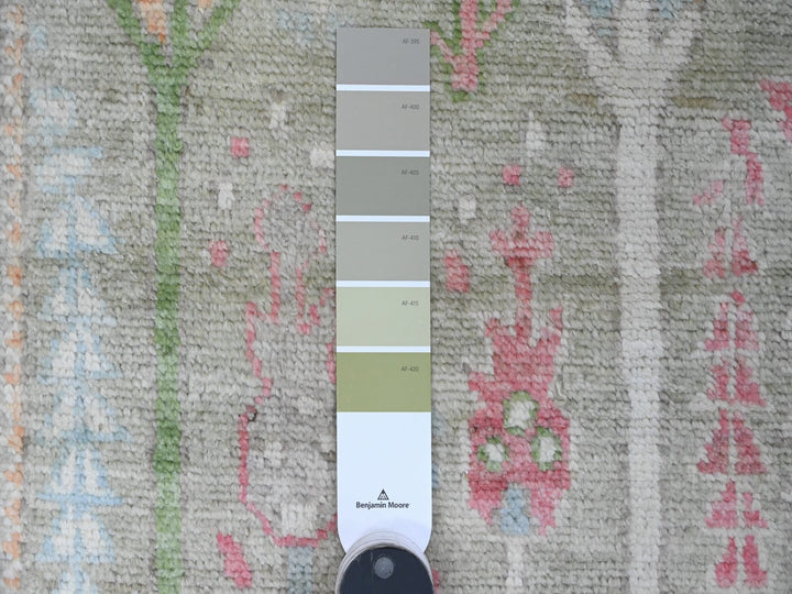 2'9" x 9'10" New Hand Knotted Green Wool Runner Oriental Rug - MOA10289881