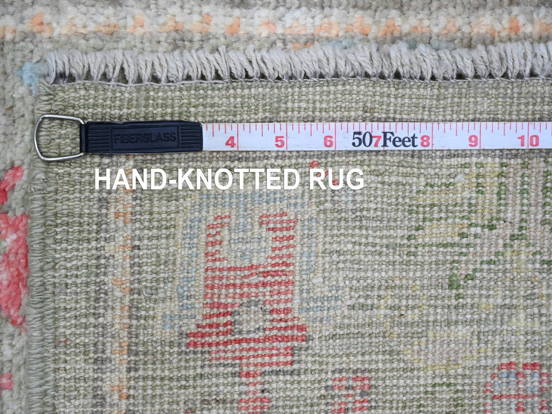 2'9" x 9'10" New Hand Knotted Green Wool Runner Oriental Rug - MOA10289881