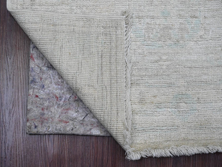 2'7" x 7'7" New Hand Knotted Grey Wool Runner Oriental Rug - MOA10289882
