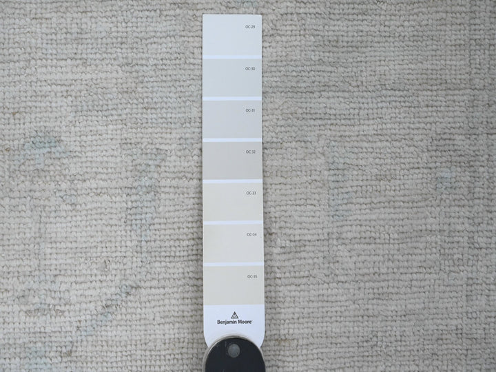 2'7" x 7'7" New Hand Knotted Grey Wool Runner Oriental Rug - MOA10289882