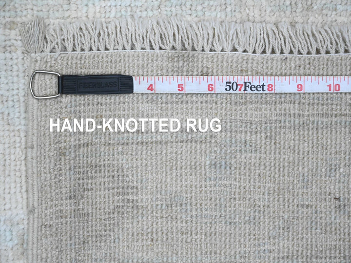 2'7" x 7'7" New Hand Knotted Grey Wool Runner Oriental Rug - MOA10289882