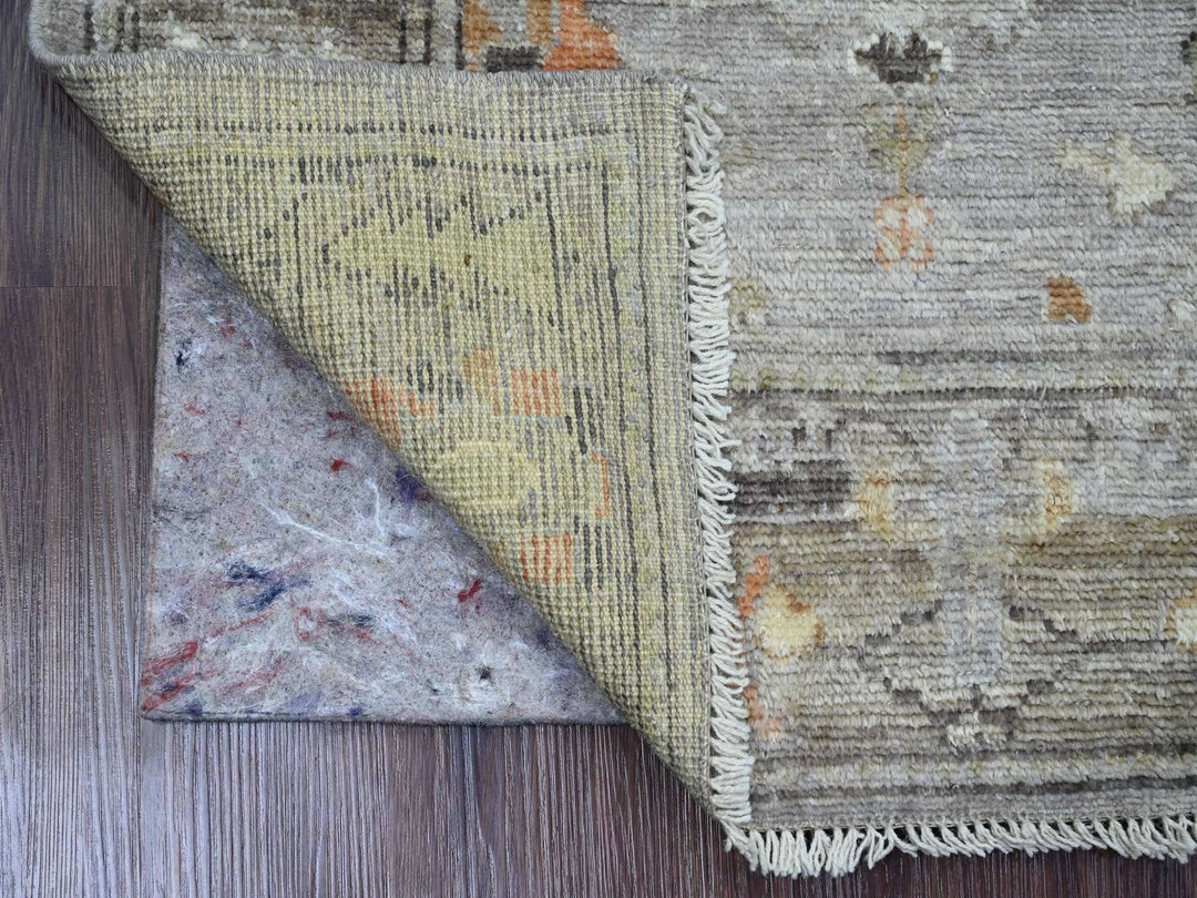 2'10" x 5'10" New Hand Knotted Grey Wool Runner Oriental Rug - MOA10289885