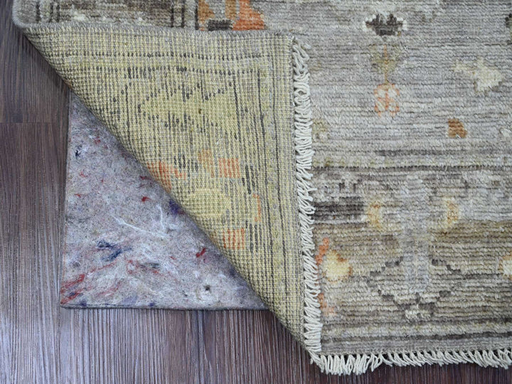 2'10" x 5'10" New Hand Knotted Grey Wool Runner Oriental Rug - MOA10289885