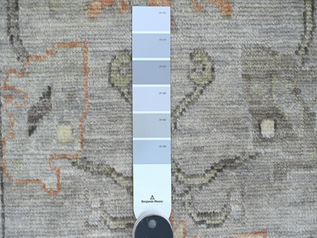 2'10" x 5'10" New Hand Knotted Grey Wool Runner Oriental Rug - MOA10289885