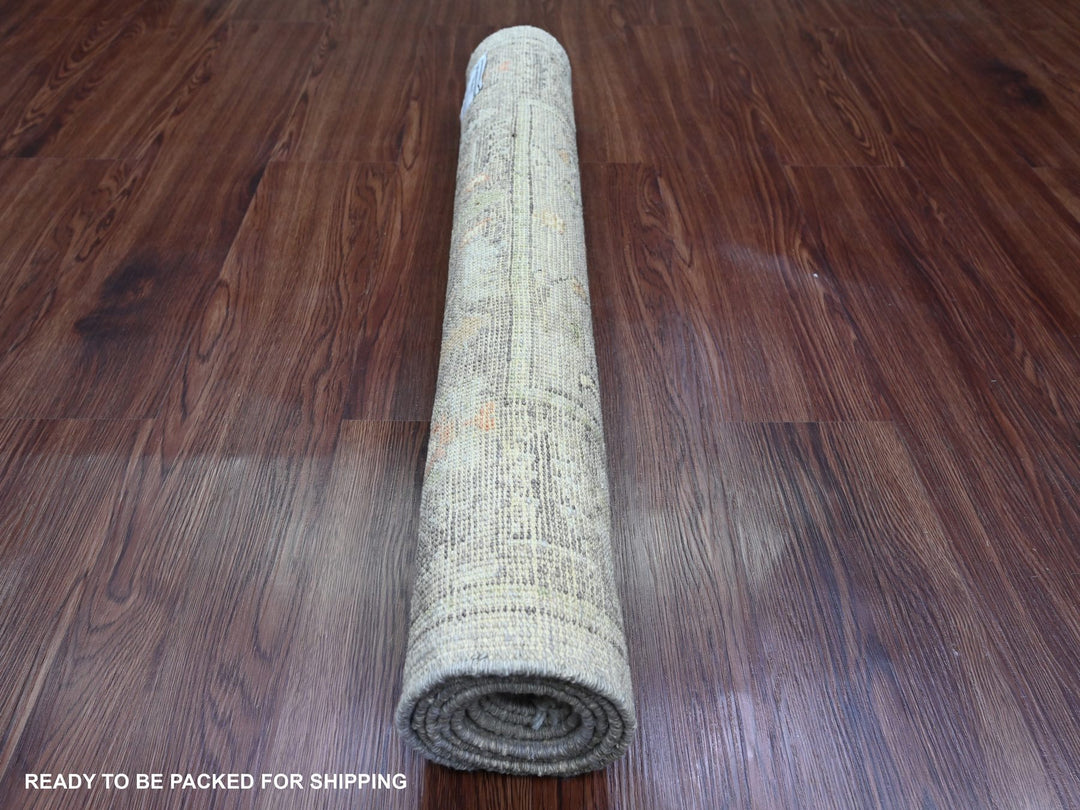 2'10" x 5'10" New Hand Knotted Grey Wool Runner Oriental Rug - MOA10289885