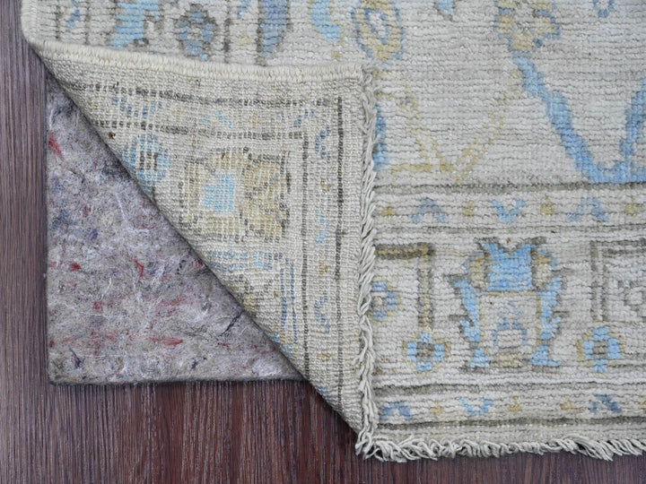2'8" x 13'6" New Hand Knotted Ivory Wool Runner Oriental Rug - MOA10289892