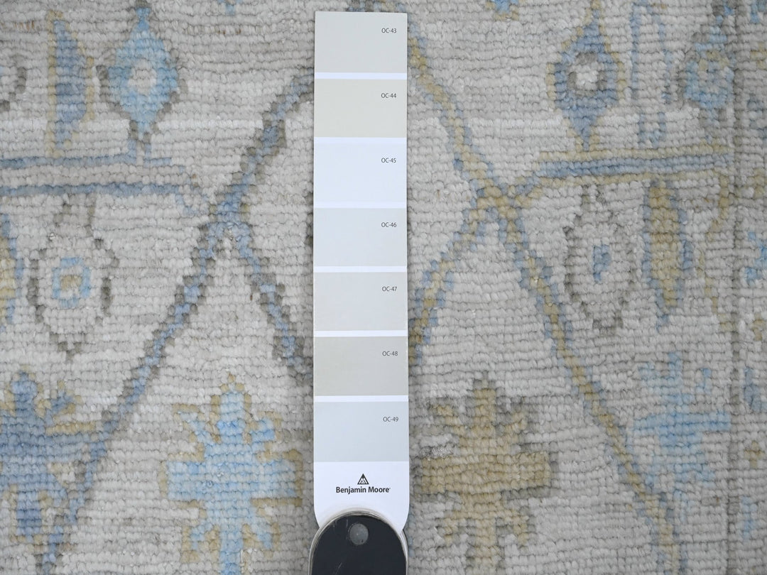 2'8" x 13'6" New Hand Knotted Ivory Wool Runner Oriental Rug - MOA10289892