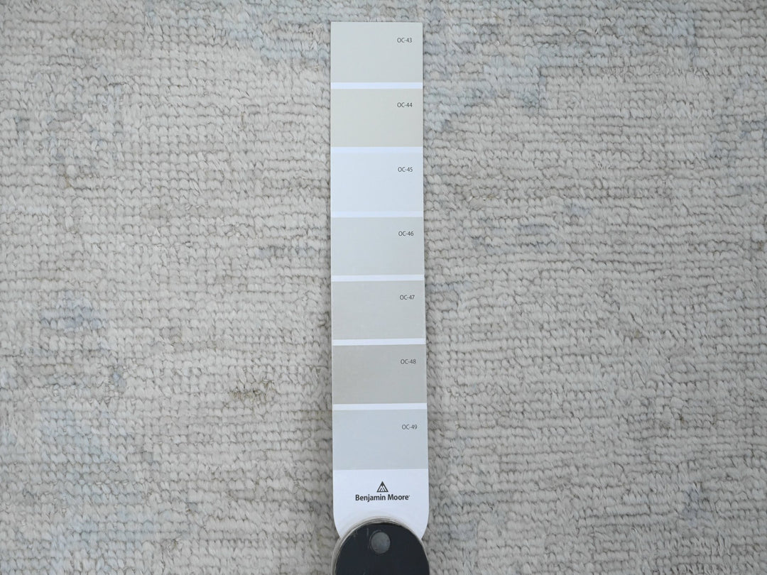 2'9" x 7'7" New Hand Knotted Ivory Wool Runner Oriental Rug - MOA10289893