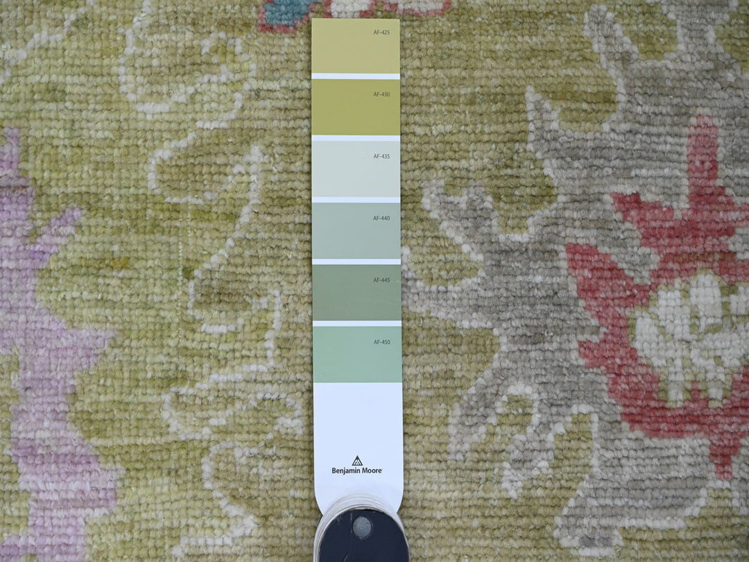 2'10" x 5'8" New Hand Knotted Green Wool Runner Oriental Rug - MOA10289896