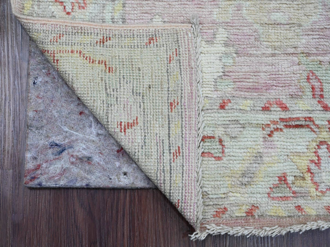 2'10" x 11'7" New Hand Knotted Pink Wool Runner Oriental Rug - MOA10289898