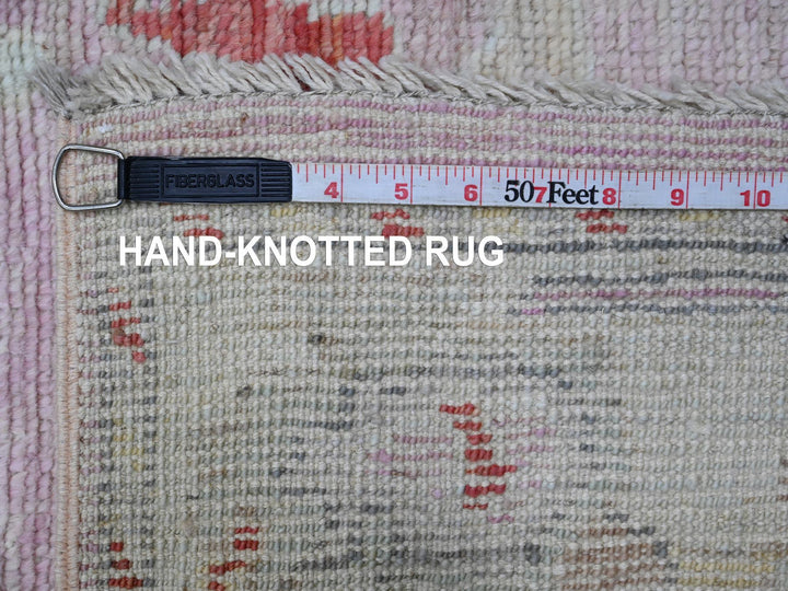 2'10" x 11'7" New Hand Knotted Pink Wool Runner Oriental Rug - MOA10289898