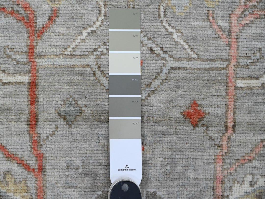 3'0" x 9'11" New Hand Knotted Grey Wool Runner Oriental Rug - MOA10289899