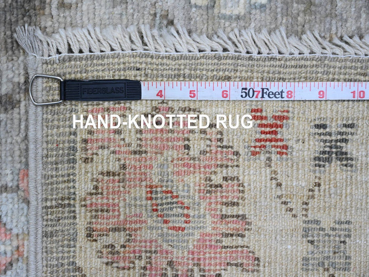 3'0" x 9'11" New Hand Knotted Grey Wool Runner Oriental Rug - MOA10289899