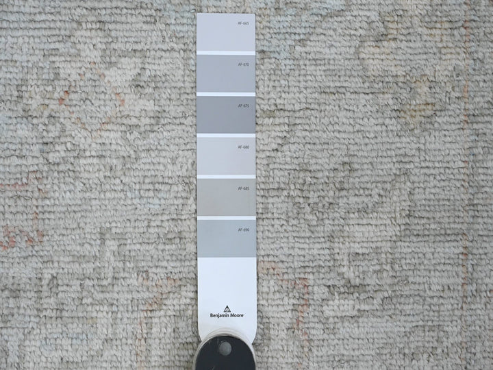 2'8" x 9'8" New Hand Knotted Grey Wool Runner Oriental Rug - MOA10289900